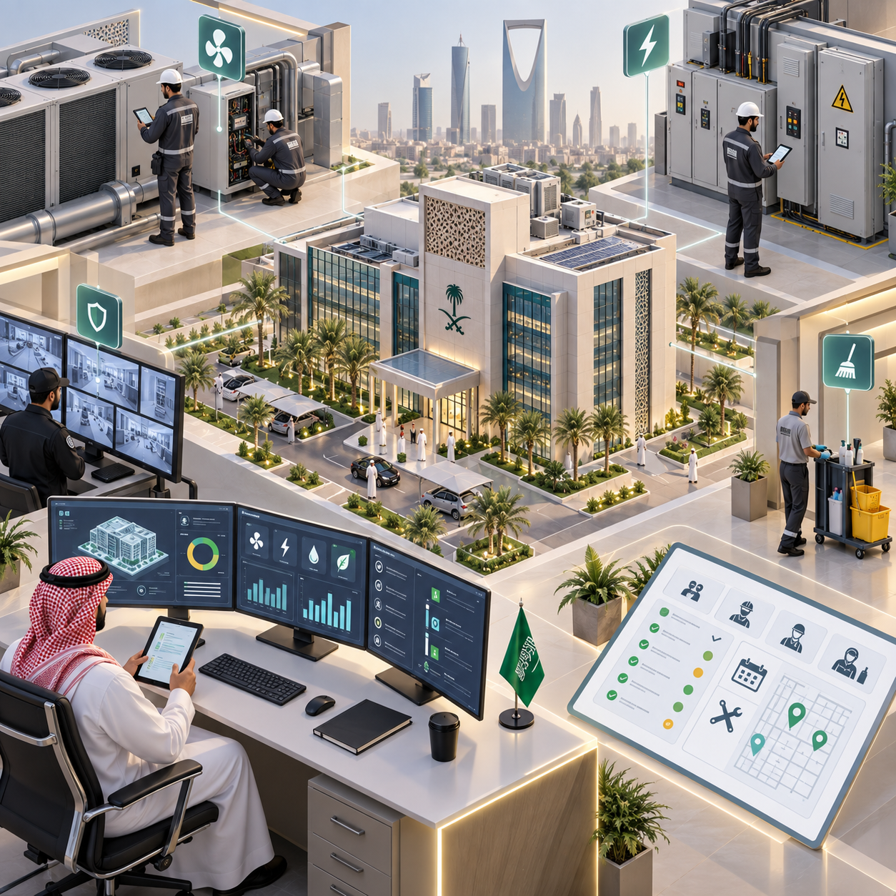 التشغيل والصيانة وإدارة المرافق